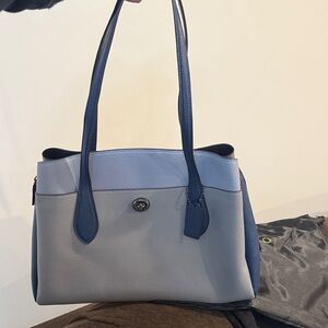 Coach Two-Tone Blue Leather Tote